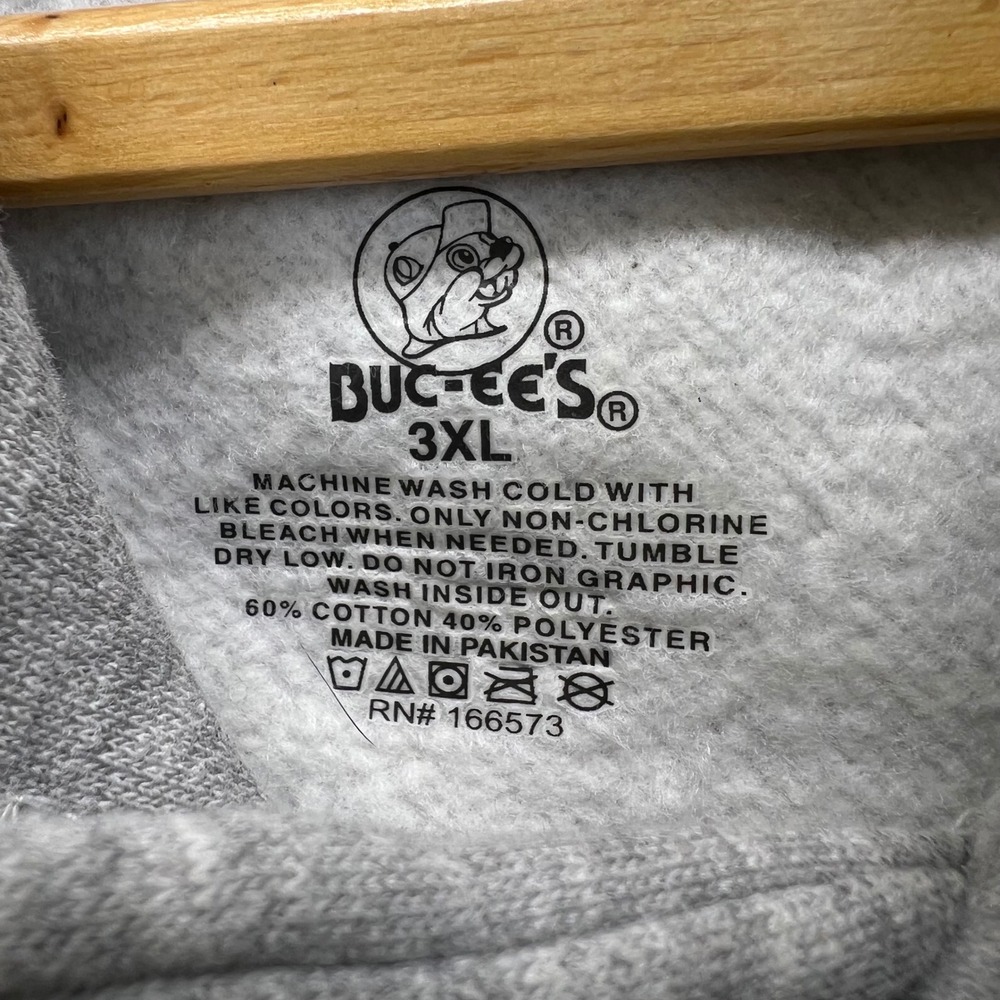 Buc-ee's‎ Hoodie Unisex 3XL Gray Beaver Logo Graphic Pullover Sweatshirt Hoodie - Picture 2 of 6